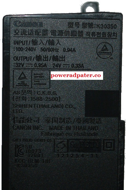 CANON K30350 POWER SUPPLY 32v 0.95A 24Vdc 0.33A 3Pin USED inkjet CANON K30350 POWER SUPPLY 32v 0.95A 24Vdc 0.33A 3Pin USED inkjet