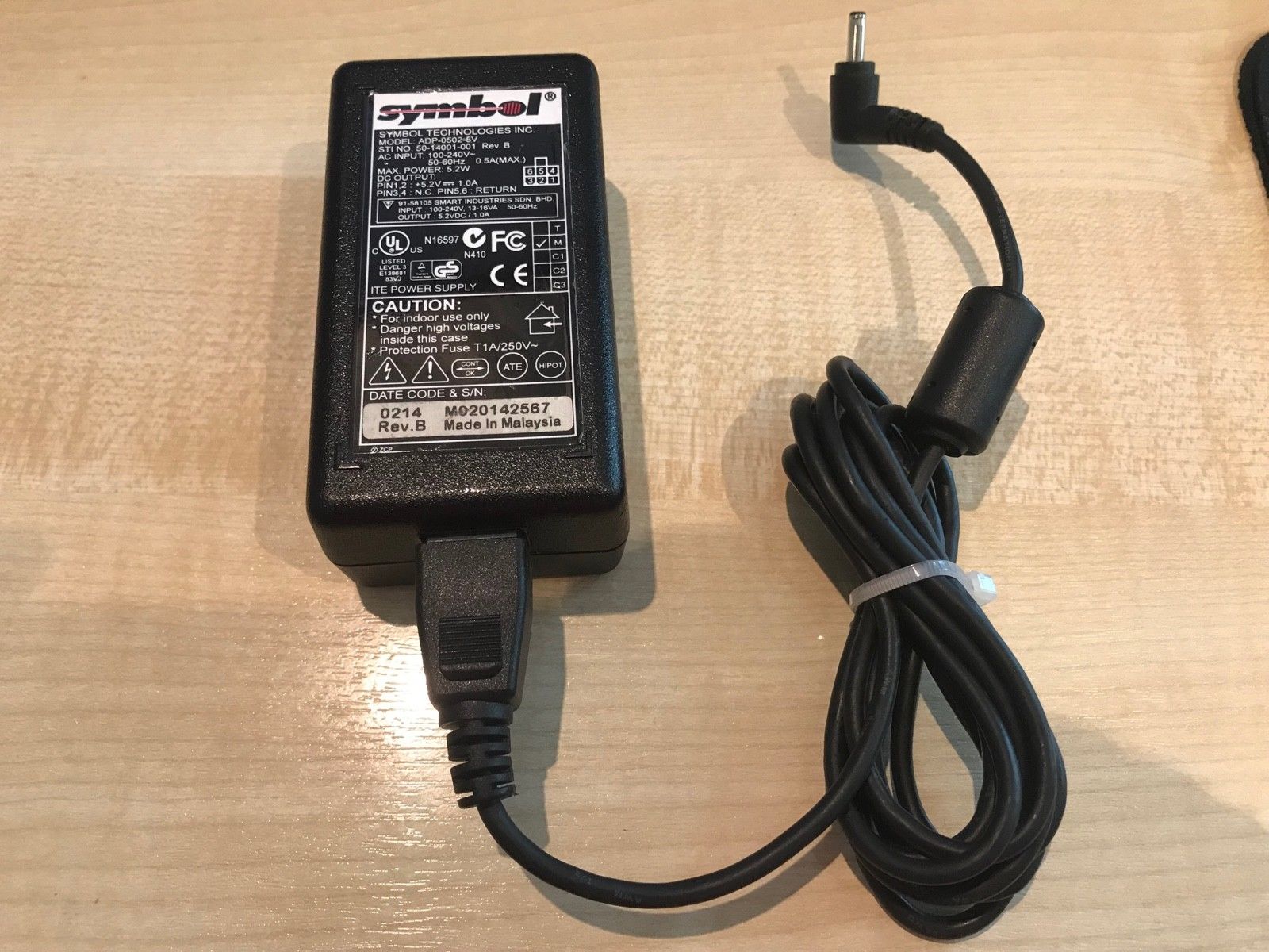 Symbol Technologies ADP-0502-5V 5.2V AC Adapter Current Type: AC Output Voltage: 5.2V Unit Quantity: 1 Nominal Curren Symbol Technologies ADP-0502-5V 5.2V AC Adapter Current Type: AC Output Voltage: 5.2V Unit Quantity: 1 Nominal Curren