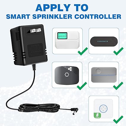 24 Volt AC 1000mA Power Adapter for Smart Sprinkler Controller,Indoor Irrigation System Controller,24V 1A AC to AC Wall 24 Volt AC 1000mA Power Adapter for Smart Sprinkler Controller,Indoor Irrigation System Controller,24V 1A AC to AC Wall