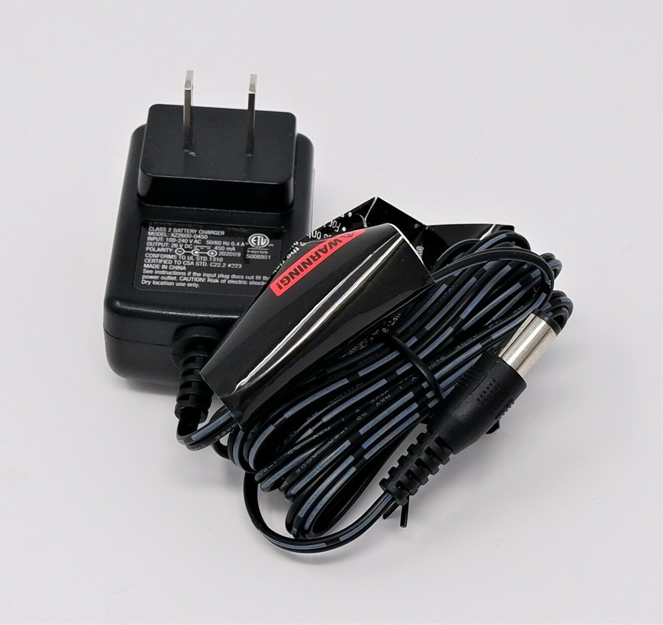 SUNJOE SUN JOE GENUINE 24V BATTERY CHARGER XZ2600-0450 450MA - NEW Model: XZ2600-0450 Battery Included: No MPN: XZ2 SUNJOE SUN JOE GENUINE 24V BATTERY CHARGER XZ2600-0450 450MA - NEW Model: XZ2600-0450 Battery Included: No MPN: XZ2