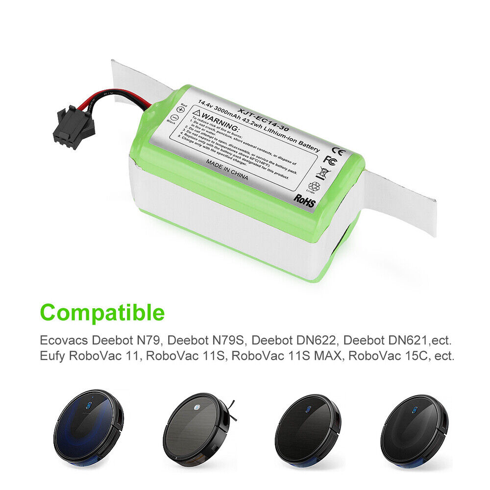 14.4V 3000mAh for Ecovacs CEN360/361 Sweeper battery DH35/43/45 DN620/621/BFD-ws Condition New MPN Does Not Apply Batte 14.4V 3000mAh for Ecovacs CEN360/361 Sweeper battery DH35/43/45 DN620/621/BFD-ws Condition New MPN Does Not Apply Batte