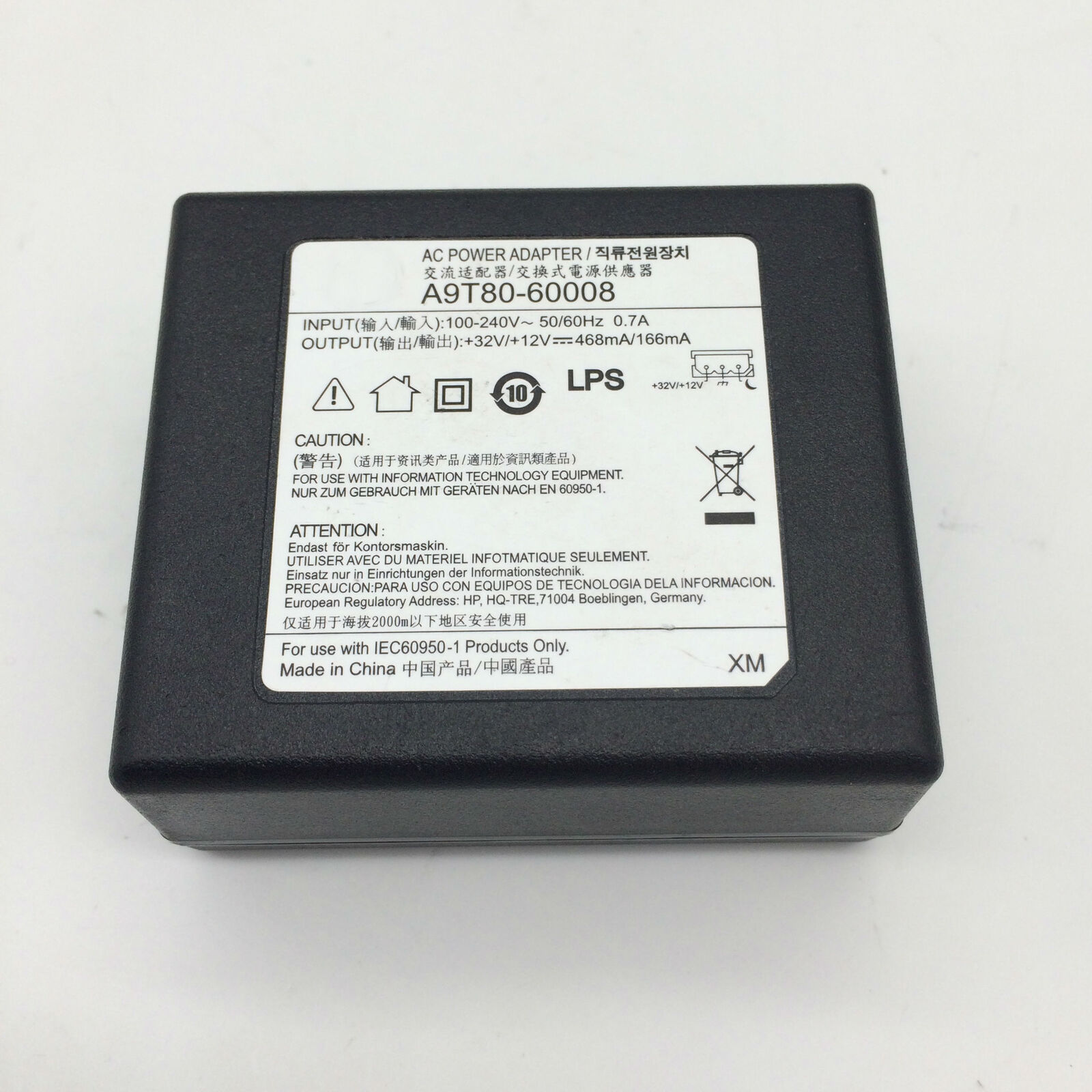 Genuine AC ADAPTER CHARGER A9T80-60008 32V/+12V 468mA/166mA fits For HP PRINTER Genuine AC ADAPTER CHARGER A9T80-60008 Genuine AC ADAPTER CHARGER A9T80-60008 32V/+12V 468mA/166mA fits For HP PRINTER Genuine AC ADAPTER CHARGER A9T80-60008