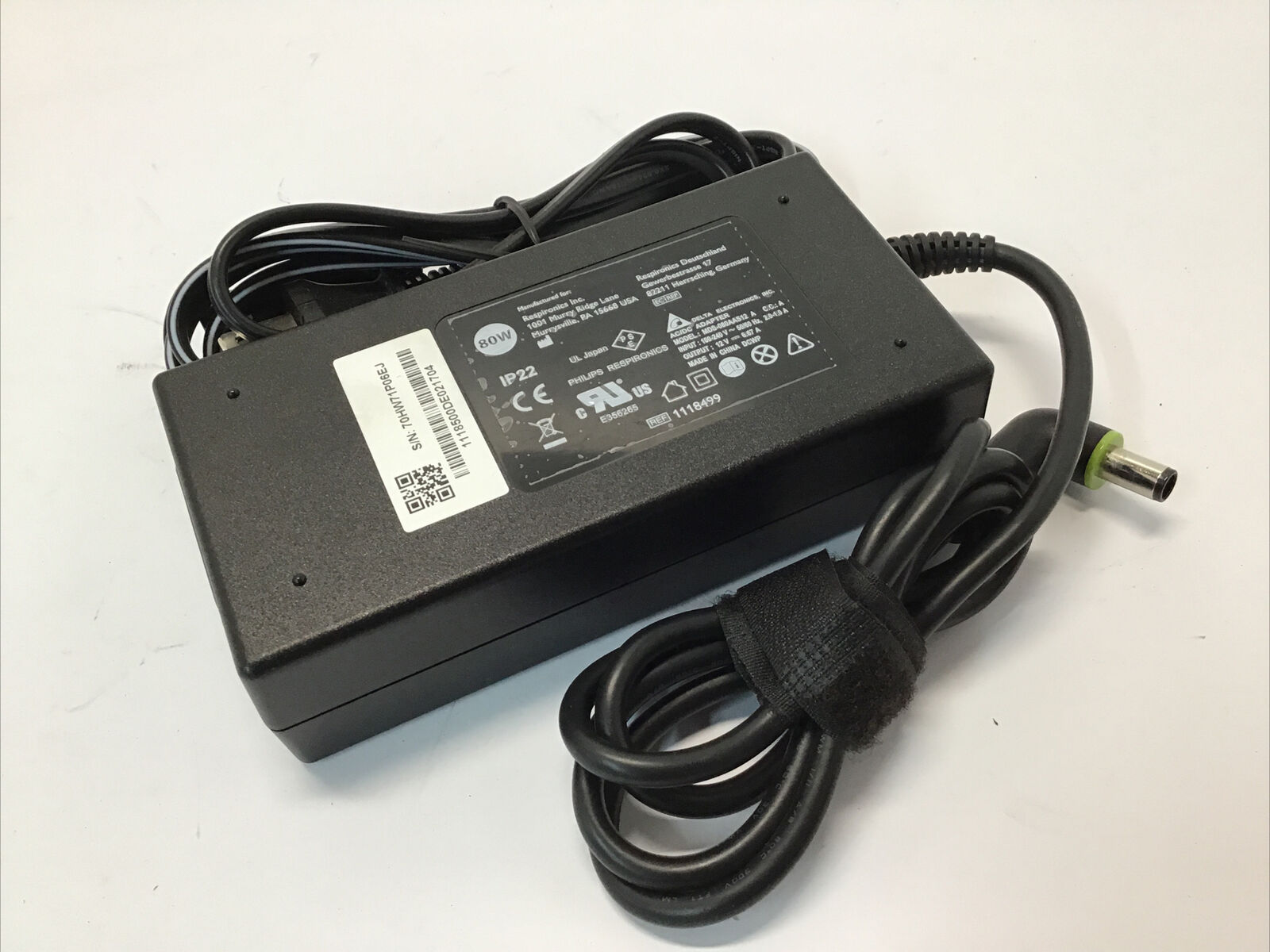 Philips Respironics 80W AC Power Supply Adapter 12V 6.67A CPAP MDS-080AAS12 A Seller notes “R2 / Ready for resale. Grad Philips Respironics 80W AC Power Supply Adapter 12V 6.67A CPAP MDS-080AAS12 A Seller notes “R2 / Ready for resale. Grad
