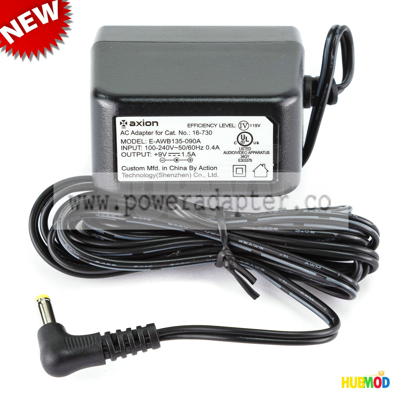 Genuine Axion E-AWB135-090A AC Power Adapter Output 9V 1.5A for DVD Player Brand: Axion MPN: E-AWB135-090A Output V Genuine Axion E-AWB135-090A AC Power Adapter Output 9V 1.5A for DVD Player Brand: Axion MPN: E-AWB135-090A Output V
