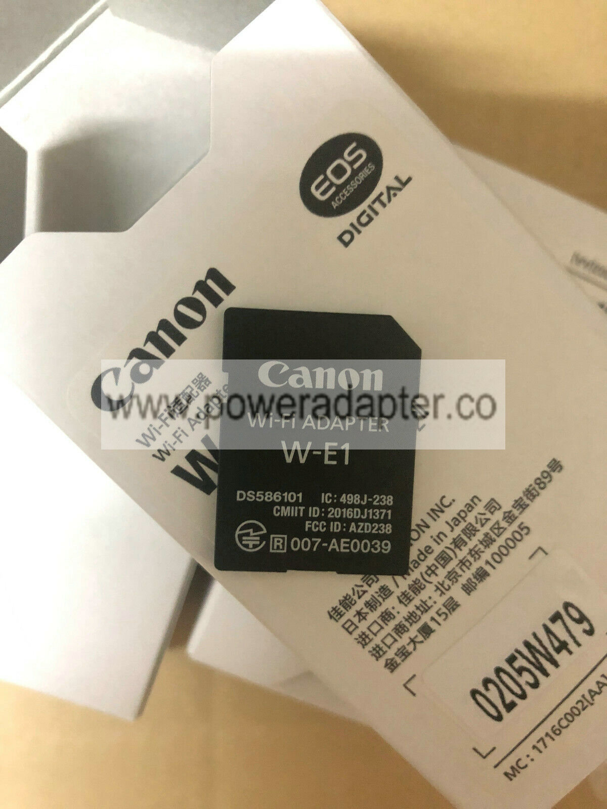Genuine NEW OEM Canon W-E1 Wi-Fi Adapter for EOS 7D Mark II, 5DS, 5DS R Add Wi-Fi with this SD card-shaped Wi-Fi acce Genuine NEW OEM Canon W-E1 Wi-Fi Adapter for EOS 7D Mark II, 5DS, 5DS R Add Wi-Fi with this SD card-shaped Wi-Fi acce