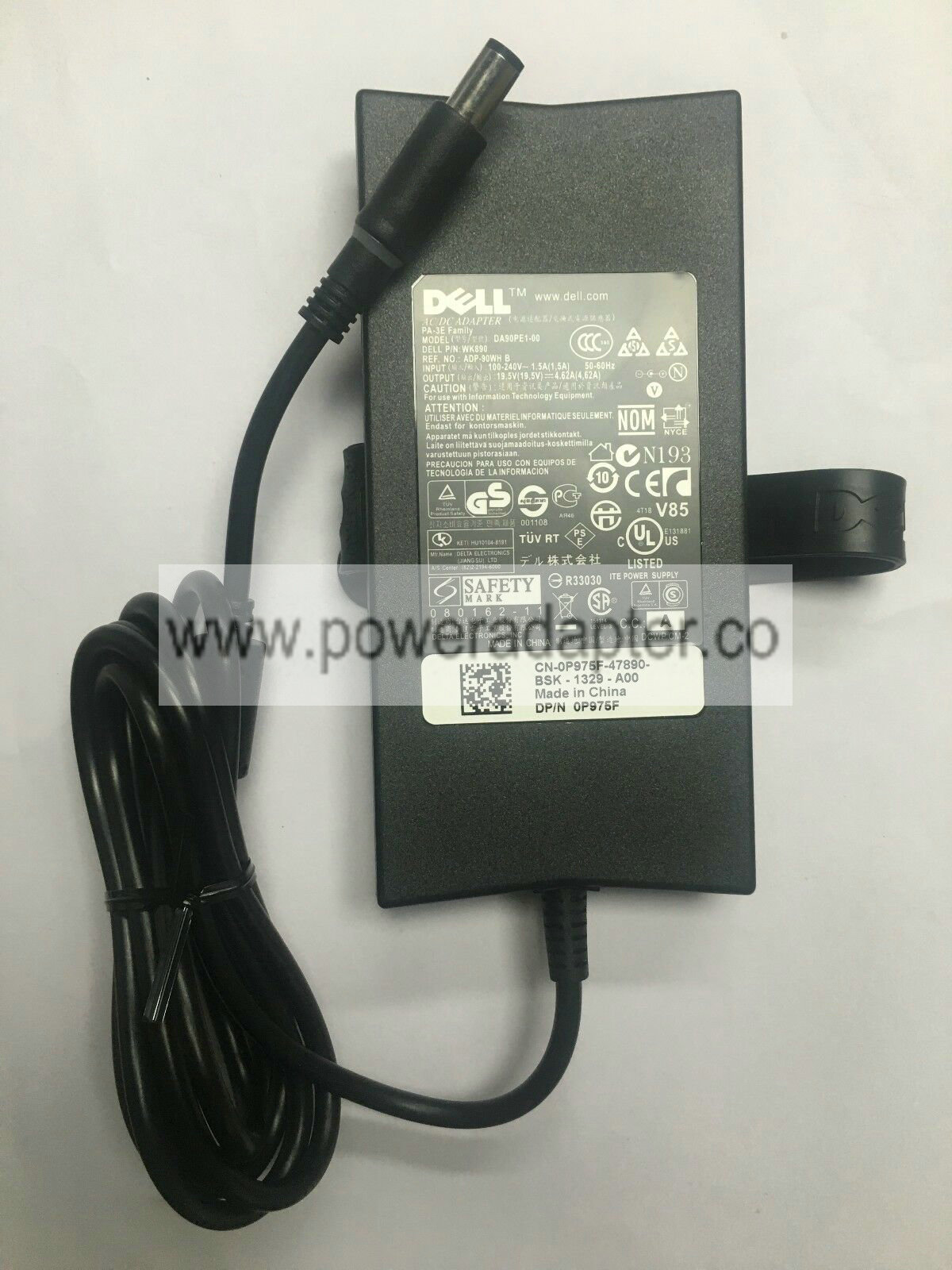DA90PE1-00 Dell latitude Power Adapter PA-3E AC Charger 90W 19.5V 4.62A Genuine Compatible Brand: For Dell MPN: Does N DA90PE1-00 Dell latitude Power Adapter PA-3E AC Charger 90W 19.5V 4.62A Genuine Compatible Brand: For Dell MPN: Does N
