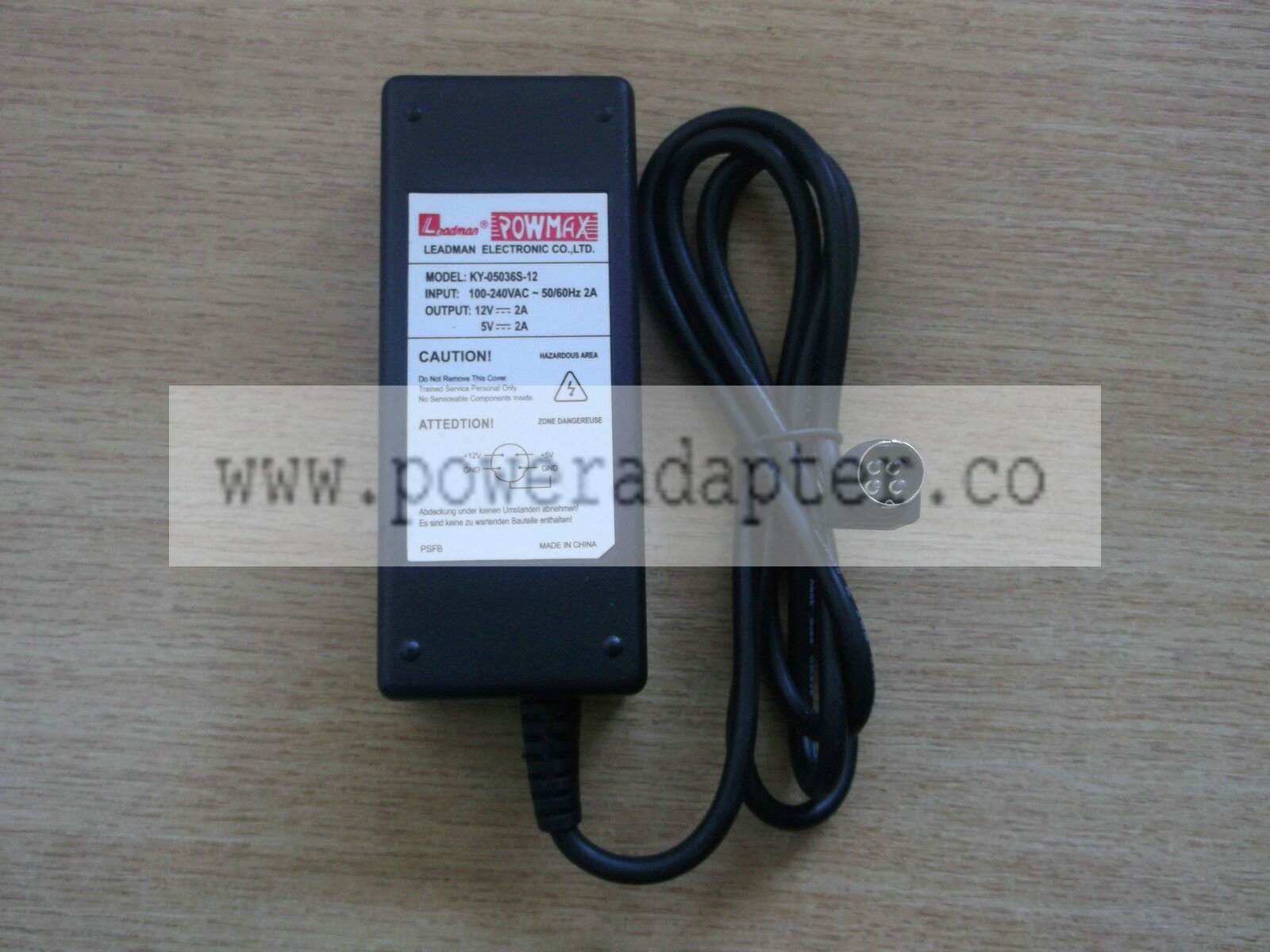 GENUINE LEADMAN POWMAX KY-05036S-12 POWER SUPPLY ADAPTER 12V 5V 2A 4 PIN HI THERE AND WELCOME TO W3 R3M3MBER WE AR GENUINE LEADMAN POWMAX KY-05036S-12 POWER SUPPLY ADAPTER 12V 5V 2A 4 PIN HI THERE AND WELCOME TO W3 R3M3MBER WE AR