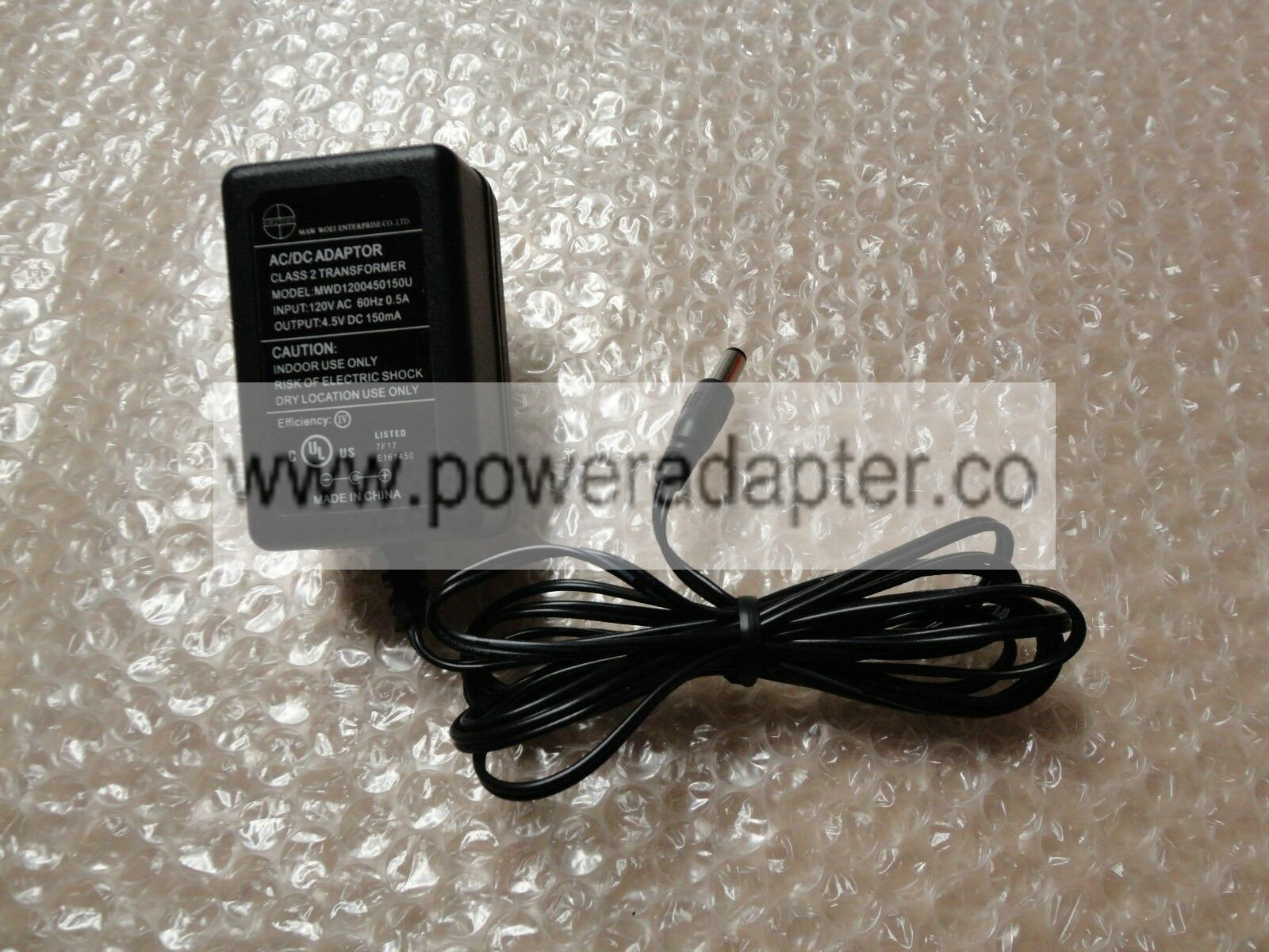 Country/Region of Manufacture: China MPN: MWD1200450150U Output Voltage(s): 4.5V Brand: MAW Type: AC & DC Output Curre Country/Region of Manufacture: China MPN: MWD1200450150U Output Voltage(s): 4.5V Brand: MAW Type: AC & DC Output Curre