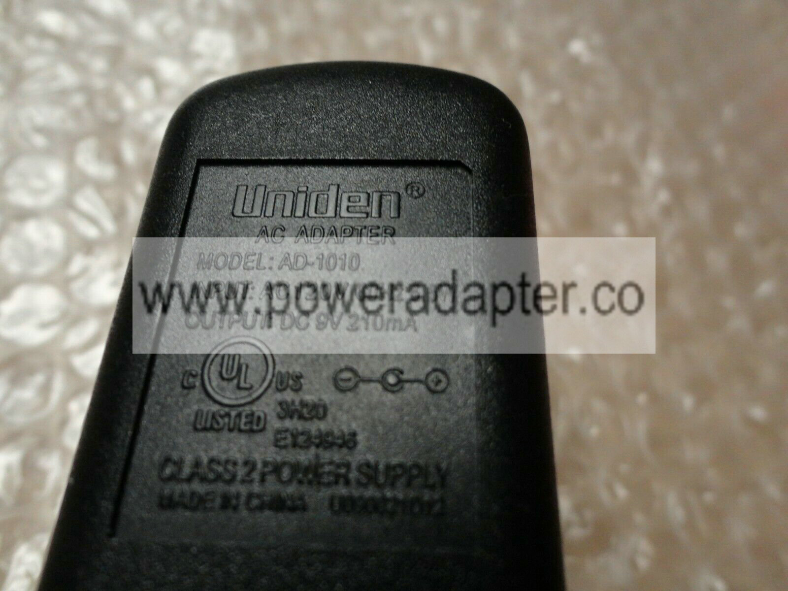 Original OEM Uniden Adapter Model :AD-1010 9VDC 210mA brand:uniden model:AD-1010 input:Ac 120v 60hz 8.5w output:dc 9 Original OEM Uniden Adapter Model :AD-1010 9VDC 210mA brand:uniden model:AD-1010 input:Ac 120v 60hz 8.5w output:dc 9