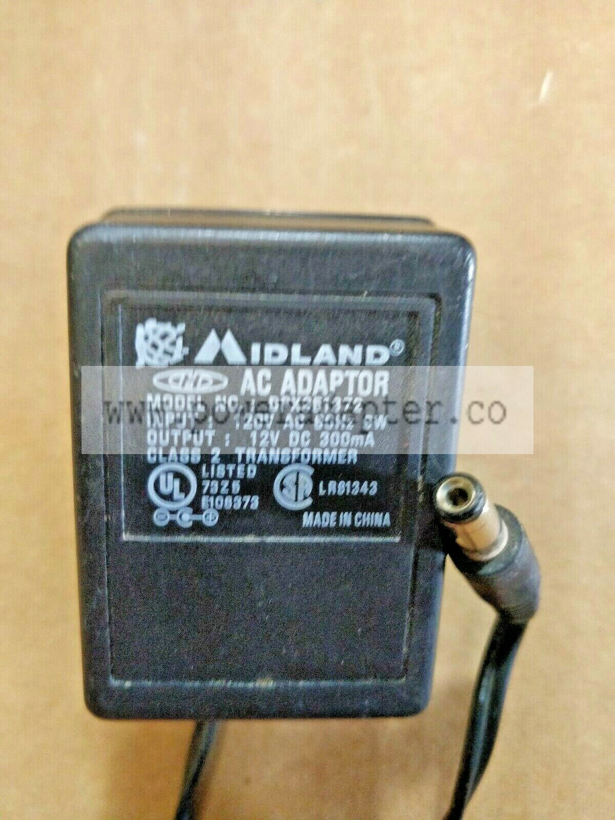 12V 300mA Midland AC Adapter - Midland DPX351372 Model: DPX351372 Output Voltage: 12 V Type: AC/AC Adapter Brand: M 12V 300mA Midland AC Adapter - Midland DPX351372 Model: DPX351372 Output Voltage: 12 V Type: AC/AC Adapter Brand: M