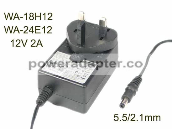 APD 12V 2A Asian Power Devices WA-18H12, WA-24E12,AC Adapter 5.5/2.1mm, UK 3P Plug APD 12V 2A Asian Power Devices WA-18H12, WA-24E12,AC Adapter 5.5/2.1mm, UK 3P Plug