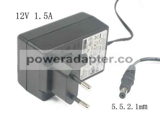 APD 12V 1.5A Asian Power Devices WA-18J12 AC Adapter 5.5.2.1mm, EU 2-Pin Plug APD 12V 1.5A Asian Power Devices WA-18J12 AC Adapter 5.5.2.1mm, EU 2-Pin Plug