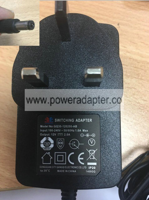 New 3YE GQ30-120200-AB 12VDC 2A Switching adapter 2.1x5.5mm Wall charger UK US AU EU POWER CORD New 3YE GQ30-120200-AB 12VDC 2A Switching adapter 2.1x5.5mm Wall charger UK US AU EU POWER CORD