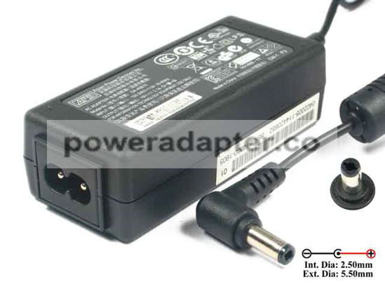 APD 19V 2.1A Asian Power Devices DA-40B19 AC Adapter Barrel 5.5/2.5mm, 2-Prong APD 19V 2.1A Asian Power Devices DA-40B19 AC Adapter Barrel 5.5/2.5mm, 2-Prong