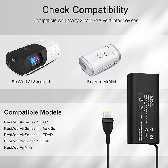 65W 24V Power Supply Compatible with Resmed AirSense 11 S11 AutoSet Elite CPAP Machine Air 11 PSU 65W Airsense 11 Suppli 65W 24V Power Supply Compatible with Resmed AirSense 11 S11 AutoSet Elite CPAP Machine Air 11 PSU 65W Airsense 11 Suppli