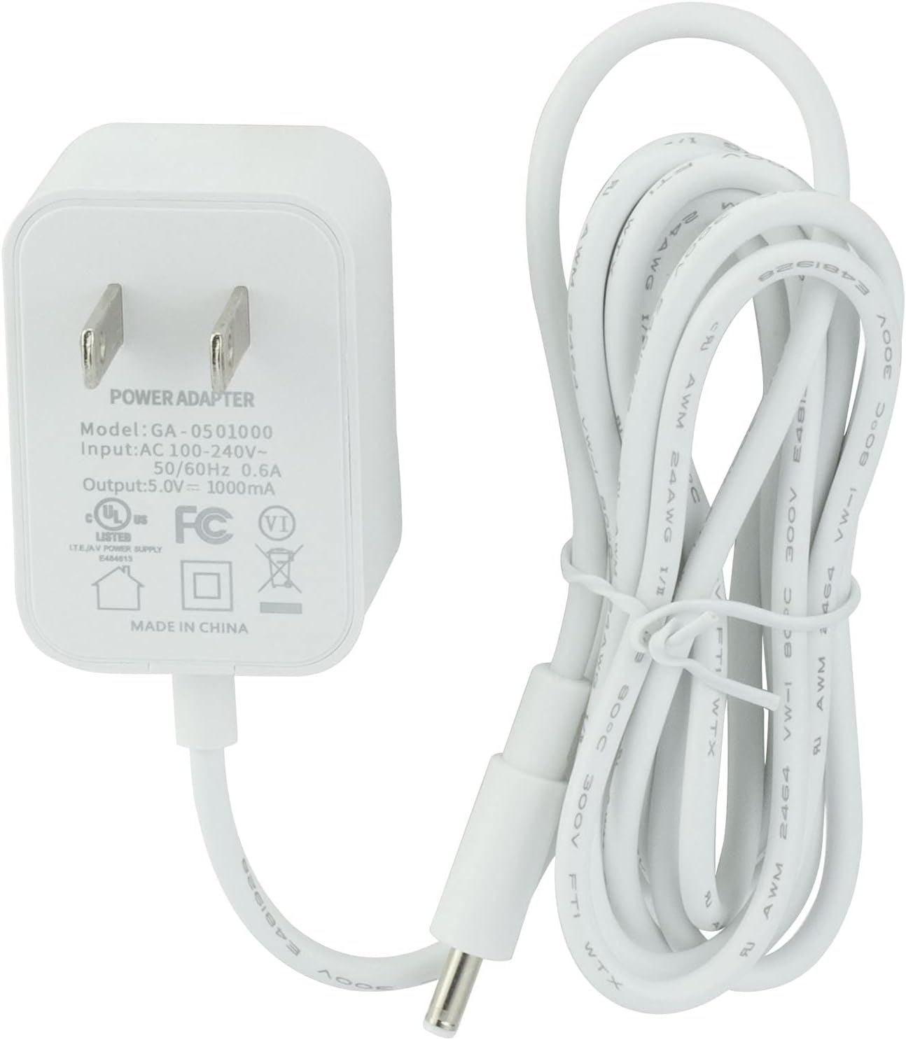 Power Cord Replacement for Hatch Baby Rest Sound Machine Night Light, Barrel Style 5V 1A White AC Supply Adapter Cable 5 Power Cord Replacement for Hatch Baby Rest Sound Machine Night Light, Barrel Style 5V 1A White AC Supply Adapter Cable 5