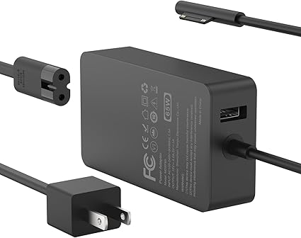 65W Charger Compatible with Microsoft Surface Pro 11, 10, 9, 8, 7+, 7, 6, 5, 4, 3, X, Power Adapter for Windows Surface 65W Charger Compatible with Microsoft Surface Pro 11, 10, 9, 8, 7+, 7, 6, 5, 4, 3, X, Power Adapter for Windows Surface
