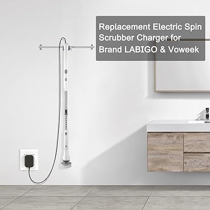 9V Electric Spin Scrubber Charger Replacement for Voweek Electric Spin Scrubber LABIGO Electric Spin Scrubber Compatible 9V Electric Spin Scrubber Charger Replacement for Voweek Electric Spin Scrubber LABIGO Electric Spin Scrubber Compatible