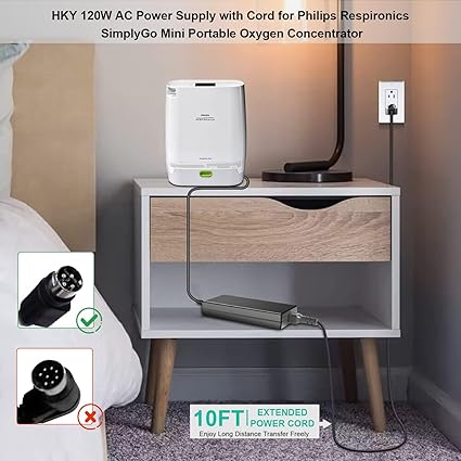 19V 4PIN AC Power Supply for Philips Respironics SimplyGo Mini Portable Oxygen Concentrator Simply Go Mini 82211 1118724 19V 4PIN AC Power Supply for Philips Respironics SimplyGo Mini Portable Oxygen Concentrator Simply Go Mini 82211 1118724