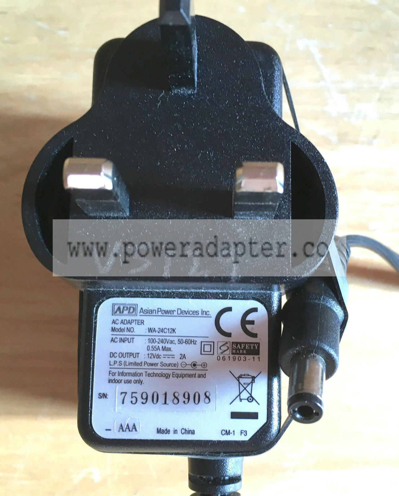 APD WA-24C12K DC 12V DC 2A 2000mA Plug Adaptor PSU Power Supply mains adapter APD WA-24C12K DC 12V 2A 2000mA AC/DC P APD WA-24C12K DC 12V DC 2A 2000mA Plug Adaptor PSU Power Supply mains adapter APD WA-24C12K DC 12V 2A 2000mA AC/DC P