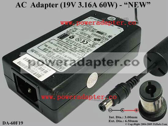 19V 3.16A 60W APD/Asian Power Devices DA-60F19 AC Adapter 6.5/3.0mm,C14,New Products specifications Model DA-60F19 Ite 19V 3.16A 60W APD/Asian Power Devices DA-60F19 AC Adapter 6.5/3.0mm,C14,New Products specifications Model DA-60F19 Ite