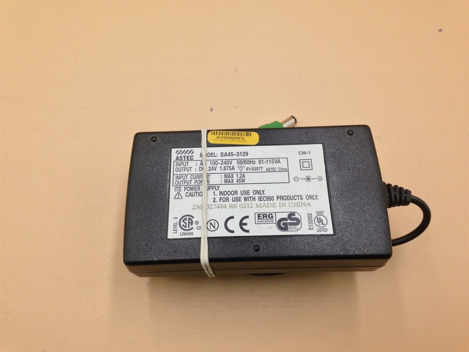 Astec SA45-3129 236902 PSUEXTLUMP240000 AC Adapter 24V 1.875A 45W Brand: ASTEC Compatible Brand: Universal Type: AC Astec SA45-3129 236902 PSUEXTLUMP240000 AC Adapter 24V 1.875A 45W Brand: ASTEC Compatible Brand: Universal Type: AC