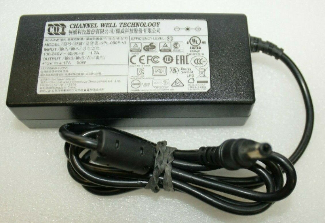 Channel Well Technology 12V 4.17A 50W Power Adapter P/N KPL-050F-VI Type: Adapter MPN: KPL-050F-VI Brand: Channel W Channel Well Technology 12V 4.17A 50W Power Adapter P/N KPL-050F-VI Type: Adapter MPN: KPL-050F-VI Brand: Channel W