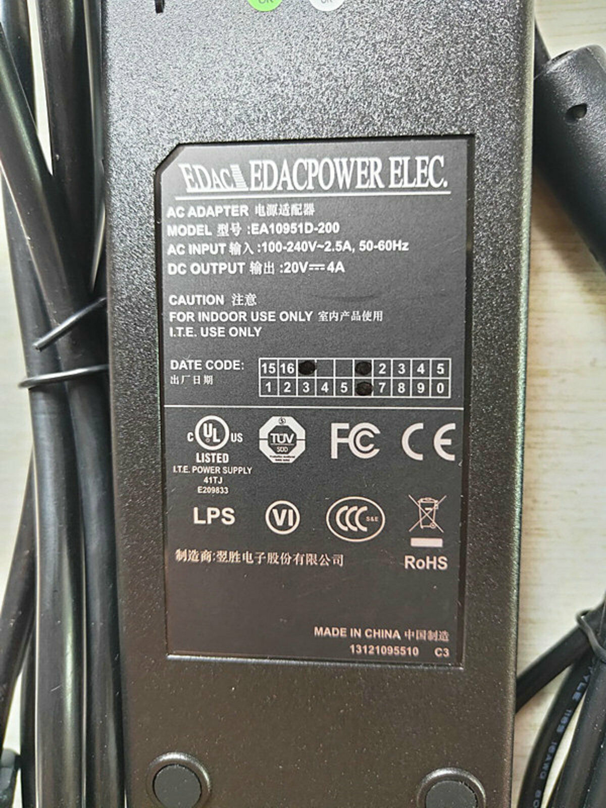 New AC Adapter Power Charger For EDAC EA10951D-200 20V 4A Replace 1pcs New AC Adapter Power Charger For EDAC EA10951D-2 New AC Adapter Power Charger For EDAC EA10951D-200 20V 4A Replace 1pcs New AC Adapter Power Charger For EDAC EA10951D-2