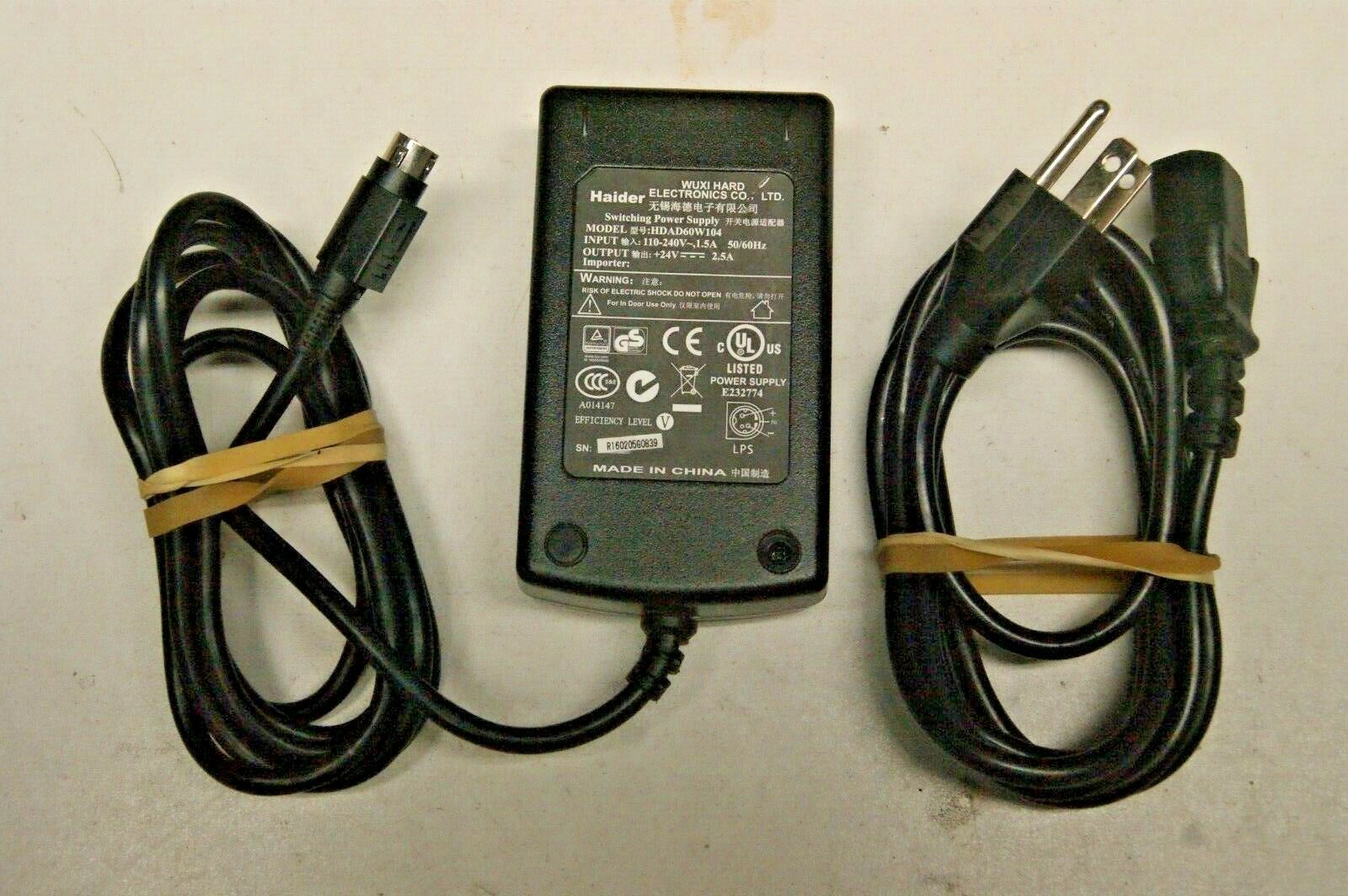 Haider HDAD60W104 Printers AC Switching Power Supply Adapter 24V 2.5A 3 Pin Compatible Brand: Haider WUXI Hard Electro Haider HDAD60W104 Printers AC Switching Power Supply Adapter 24V 2.5A 3 Pin Compatible Brand: Haider WUXI Hard Electro