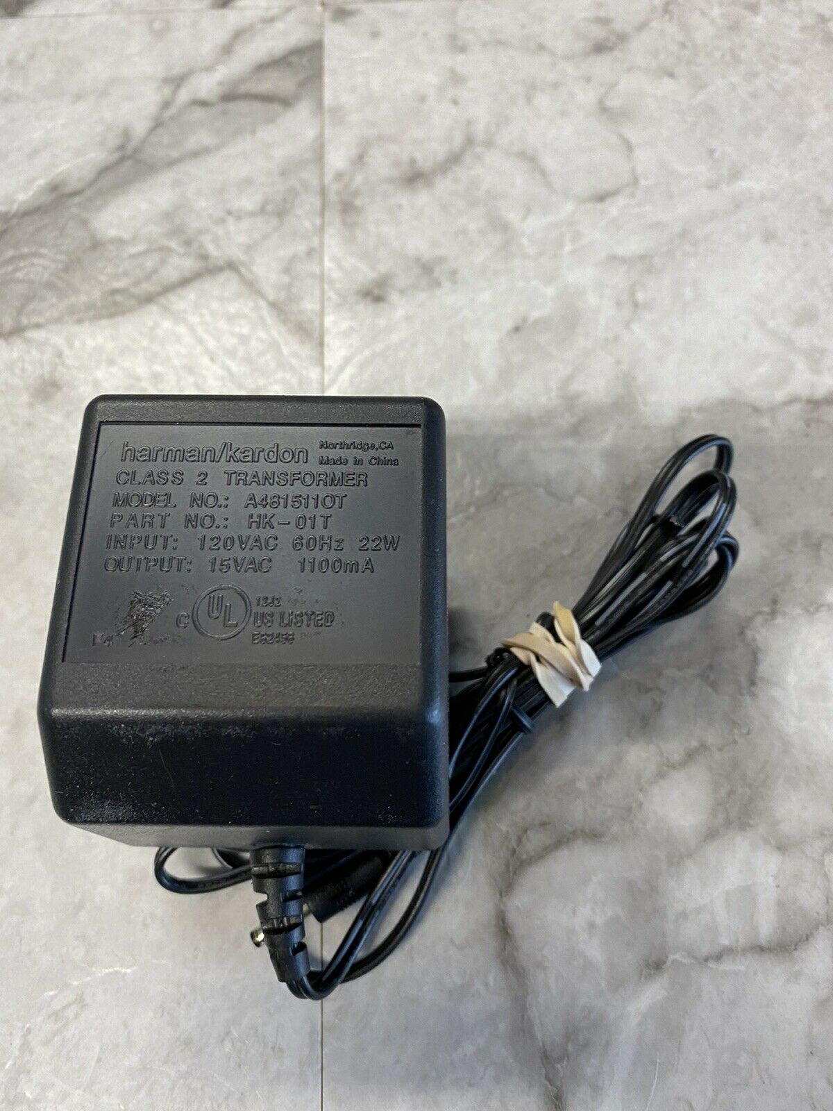 Genuine Harman Kardon Speaker AC Adapter HK-01T A481511OT 15 VAC 1100mA Brand: Harman/Kardon Type: AC/AC Adapter C Genuine Harman Kardon Speaker AC Adapter HK-01T A481511OT 15 VAC 1100mA Brand: Harman/Kardon Type: AC/AC Adapter C