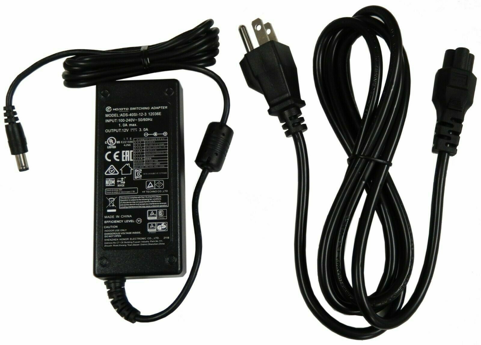 Honoto Switching AC Power Adapter 12V 3A ADS-40SI-12-3 12036E FOR OWL Conference Country/Region of Manufacture: China Honoto Switching AC Power Adapter 12V 3A ADS-40SI-12-3 12036E FOR OWL Conference Country/Region of Manufacture: China