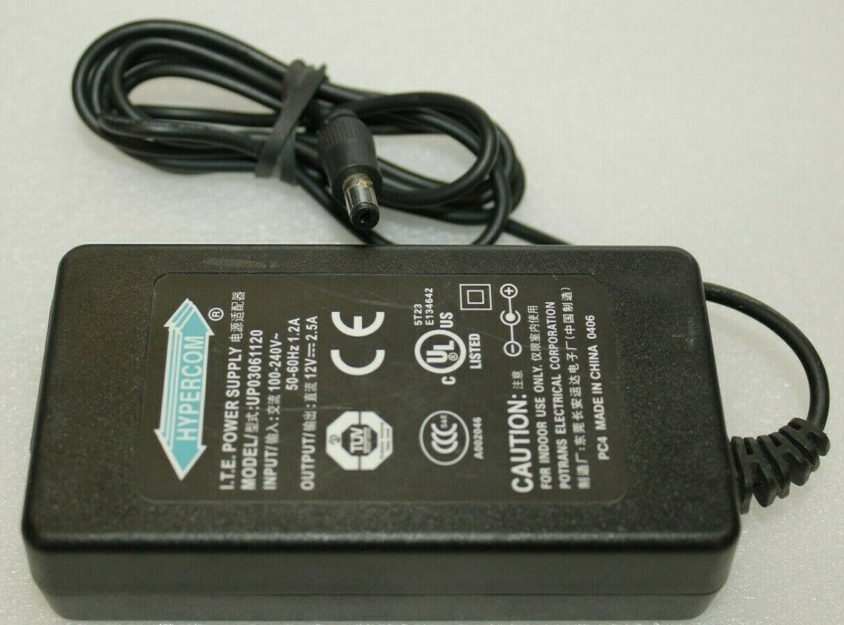 Hypercom ITE Power Supply 12V 2.5A Power Supply P/N UP03061120 Brand: Hypercom Type: Adapter Output Voltage: 12V M Hypercom ITE Power Supply 12V 2.5A Power Supply P/N UP03061120 Brand: Hypercom Type: Adapter Output Voltage: 12V M