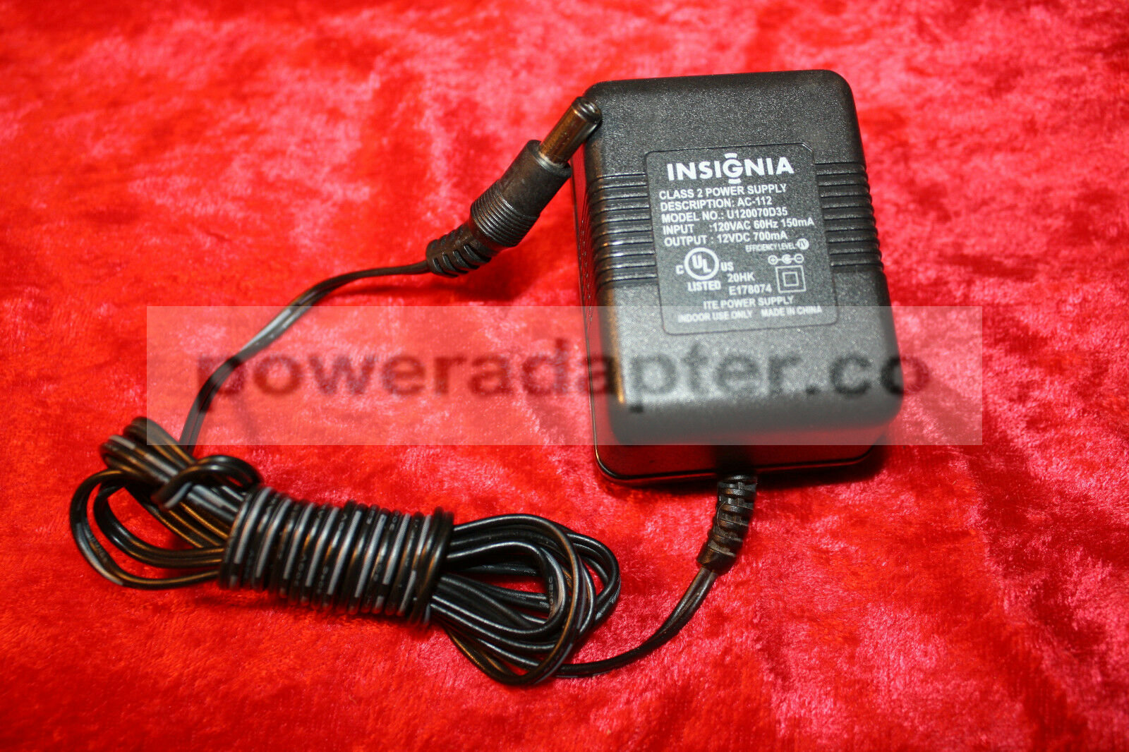 Insignia AC-112 U120070D35 AC Adapter 12 Volt Power Supply Wall Charger Condition: new Brand: Insignia Output Volta Insignia AC-112 U120070D35 AC Adapter 12 Volt Power Supply Wall Charger Condition: new Brand: Insignia Output Volta