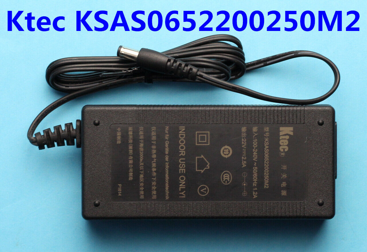AC Adapter Ktec KSAS0652200250M2 22V 2.5A Power Supply Cord MPN: Does Not Apply Compatible Model: KSAS0652200250M2 U AC Adapter Ktec KSAS0652200250M2 22V 2.5A Power Supply Cord MPN: Does Not Apply Compatible Model: KSAS0652200250M2 U