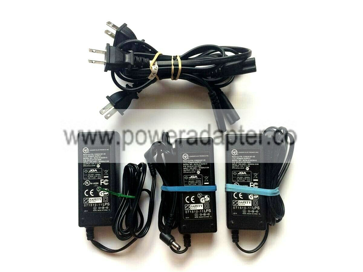 LEI AC ADAPTER NU30-4120250-13 MOTOROLA 539838-001-00 12V DC 2.5A POWER SUPPLY LEI AC ADAPTER NU30-4120250-13 MOTOROL LEI AC ADAPTER NU30-4120250-13 MOTOROLA 539838-001-00 12V DC 2.5A POWER SUPPLY LEI AC ADAPTER NU30-4120250-13 MOTOROL