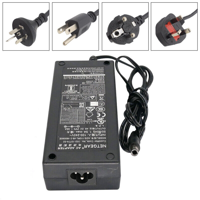 Genuine NETGEAR Power AC Adapter 48V 1.66A ADS-110RL-48-3 480080E 6.5*3.5mm Brand: NETGEAR Type: power supply Genuin Genuine NETGEAR Power AC Adapter 48V 1.66A ADS-110RL-48-3 480080E 6.5*3.5mm Brand: NETGEAR Type: power supply Genuin