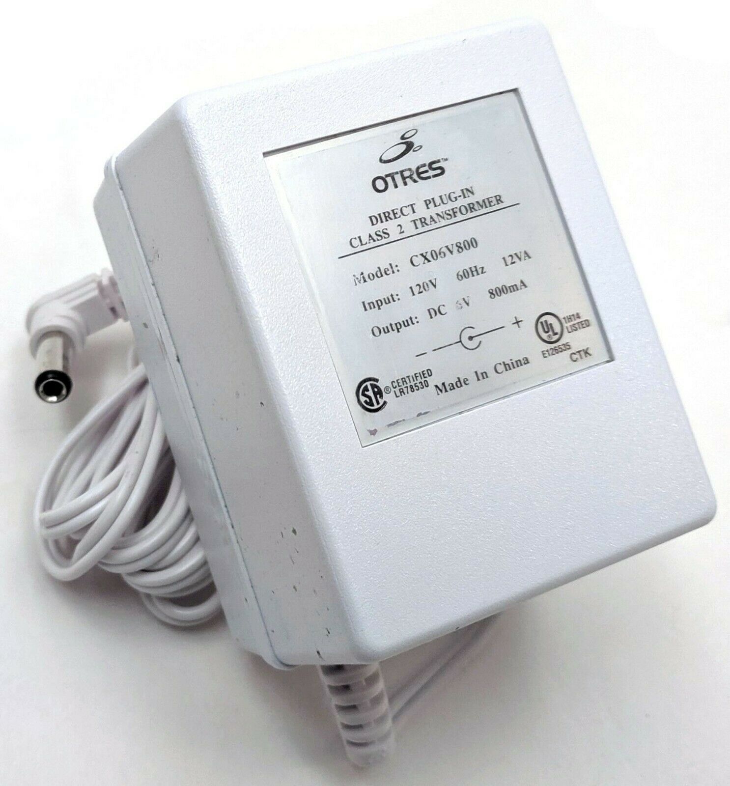 NEW OTRES AC-DC Adapter 6VOLTS DC @ 800mA 2.5mm DC Power Plug - White 5.5mm Country/Region of Manufacture: China Custo NEW OTRES AC-DC Adapter 6VOLTS DC @ 800mA 2.5mm DC Power Plug - White 5.5mm Country/Region of Manufacture: China Custo