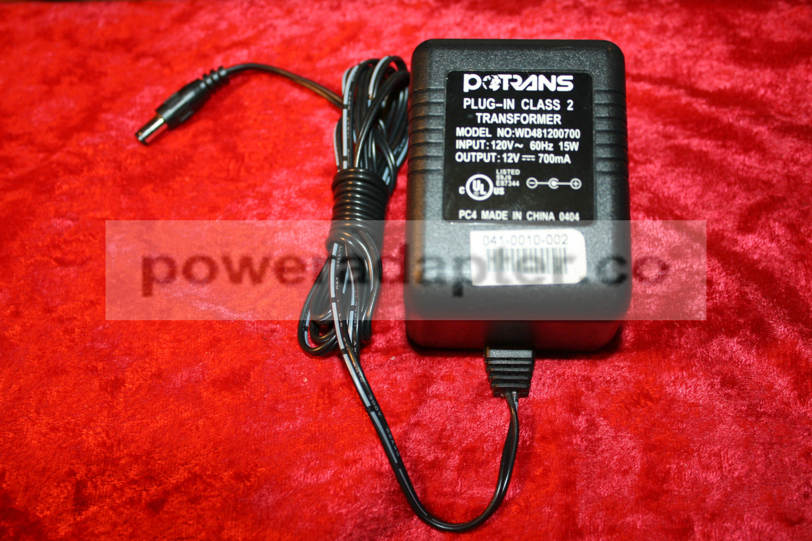 Potrans WD481200700 AC Adapter 12V 700mA - Fully Tested! Condition: Used: An item that has been used previously. The Potrans WD481200700 AC Adapter 12V 700mA - Fully Tested! Condition: Used: An item that has been used previously. The