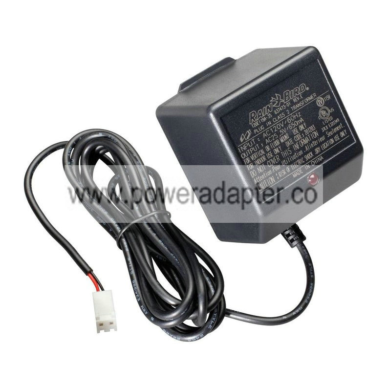 Rain Bird 25.5V AC 650mA AC Adapter Power Supply Transformer for SST Indoor Irrigation Controllers Item details Vint Rain Bird 25.5V AC 650mA AC Adapter Power Supply Transformer for SST Indoor Irrigation Controllers Item details Vint