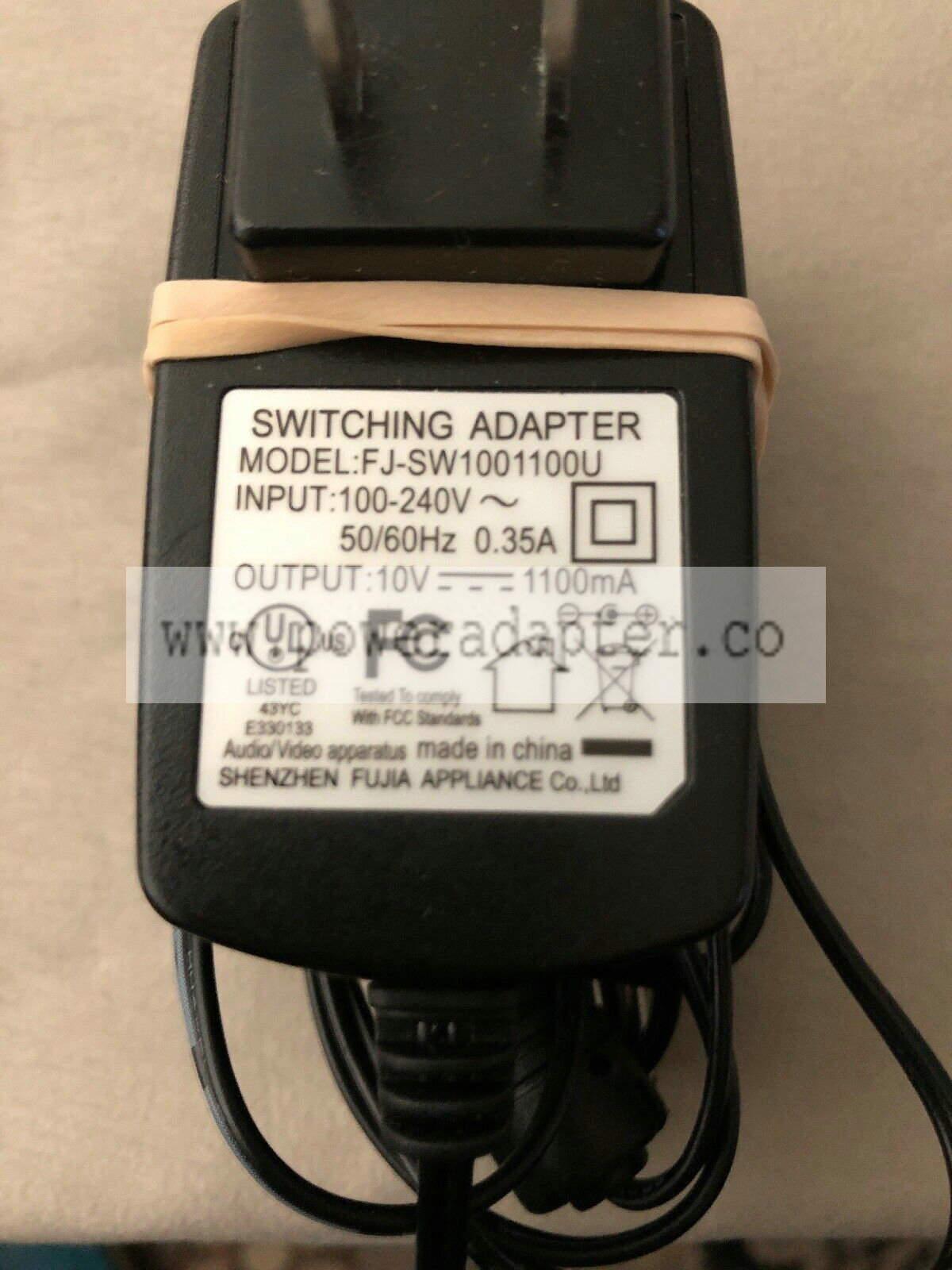 Shenzhen Fujia Switching Adaptor FJ-SW1001100U 10V 1100mA Power Supply Brand: Shenzhen Fujia Output Voltage: 10 V S Shenzhen Fujia Switching Adaptor FJ-SW1001100U 10V 1100mA Power Supply Brand: Shenzhen Fujia Output Voltage: 10 V S