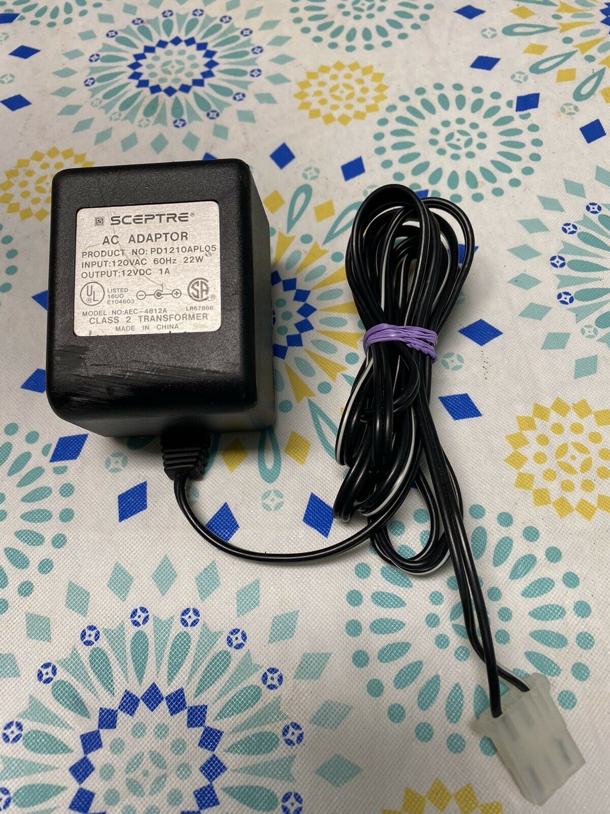Spectre AC Adapter AEC-4812A 120VAC 60 hz 22W 12VDC 1A Brand: Sceptre Compatible Brand: Sceptre Type: AC/DC Adapt Spectre AC Adapter AEC-4812A 120VAC 60 hz 22W 12VDC 1A Brand: Sceptre Compatible Brand: Sceptre Type: AC/DC Adapt