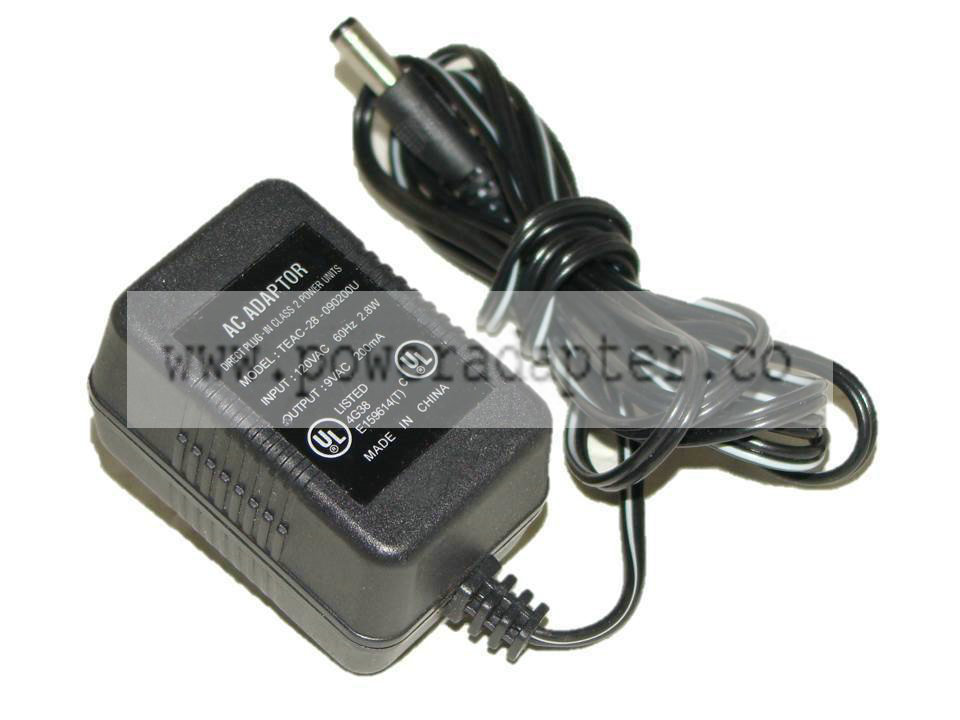 TECHNICS TEAC-28-090200U DIRECT PLUG-IN CLASS 2 AC POWER ADAPTER 9V 200mA Brand: TEAC MPN: TEAC-28-090200U UPC: Do TECHNICS TEAC-28-090200U DIRECT PLUG-IN CLASS 2 AC POWER ADAPTER 9V 200mA Brand: TEAC MPN: TEAC-28-090200U UPC: Do