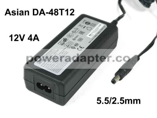 12V 4A APD/Asian Power Devices DA-48T12 AC Adapter 5.5/2.5mm, 2-Prong Products specifications Model DA-48T12 Item Condi 12V 4A APD/Asian Power Devices DA-48T12 AC Adapter 5.5/2.5mm, 2-Prong Products specifications Model DA-48T12 Item Condi