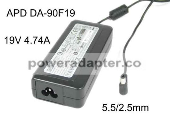 19V 4.74A APD/Asian Power Devices DA-90F19 AC Adapter,5.5/2.5mm,3-Prong Products specifications Model DA-90F19 Item Co 19V 4.74A APD/Asian Power Devices DA-90F19 AC Adapter,5.5/2.5mm,3-Prong Products specifications Model DA-90F19 Item Co