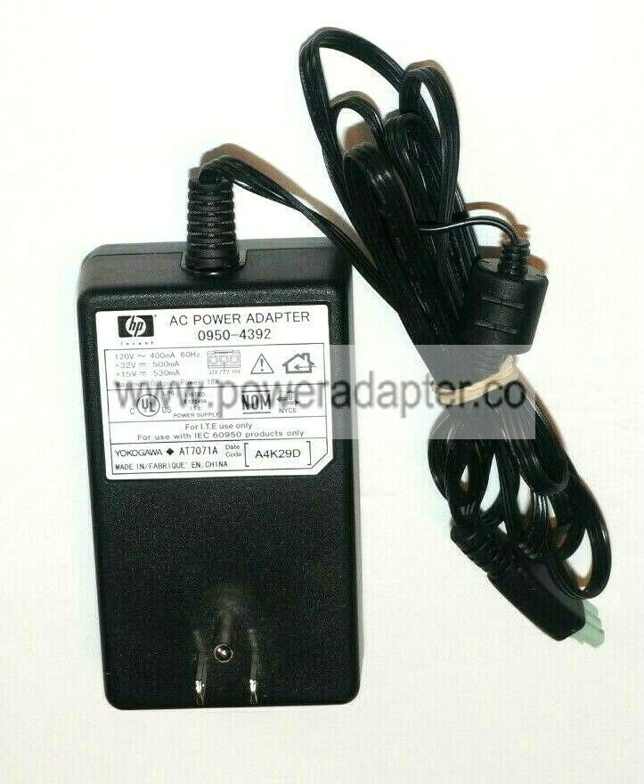 Genuine HP 0950-4392 Deskjet Printer AC Power Adapter Output: 15V, 32V GENUINE HP 0950-4392 DESKJET PRINTER AC POWER A Genuine HP 0950-4392 Deskjet Printer AC Power Adapter Output: 15V, 32V GENUINE HP 0950-4392 DESKJET PRINTER AC POWER A