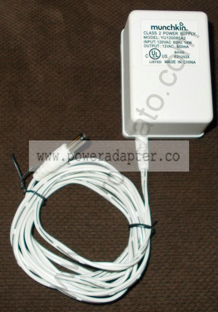 NEW Munchkin YU120085A2 12V AC 850mA AC Adapter CLASS 2 Power Supply NEW Munchkin YU120085A2 12V AC 850mA AC Adapter CLASS 2 Power Supply