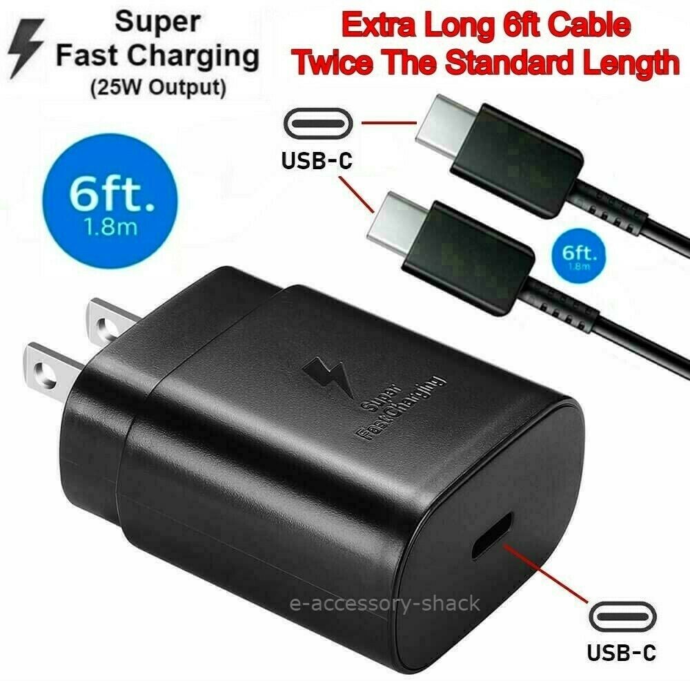 25w Type USB-C Super Fast Wall Charger+6FT Cable For Samsung Galaxy S20 S21 5G Compatible Brand: Universal, For Amaz 25w Type USB-C Super Fast Wall Charger+6FT Cable For Samsung Galaxy S20 S21 5G Compatible Brand: Universal, For Amaz