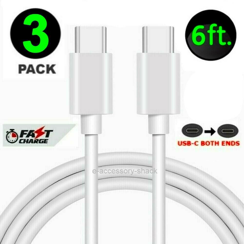 3 Pack 6FT USB-C to USB-C Cable Fast Charge Type C Charging Cord Rapid Charger Compatible Brand: Universal, For Amaz 3 Pack 6FT USB-C to USB-C Cable Fast Charge Type C Charging Cord Rapid Charger Compatible Brand: Universal, For Amaz
