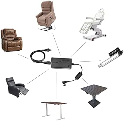 Recliner Power Supply, 3-Piece AC/DC Switching Power Supply Universal Transformer 2-pin 29V 2A Adapter with 1.2 M Power Recliner Power Supply, 3-Piece AC/DC Switching Power Supply Universal Transformer 2-pin 29V 2A Adapter with 1.2 M Power