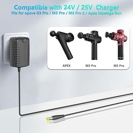 Charger for Opove Massage Gun Replacement for Opove G3 Pro, M3 Pro, M3 Pro 2, Apex Massage Gun Power Adapter Connectivi Charger for Opove Massage Gun Replacement for Opove G3 Pro, M3 Pro, M3 Pro 2, Apex Massage Gun Power Adapter Connectivi